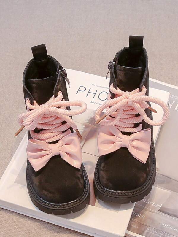 Girls Stylish Boots For Kids, 2023/2024 New Autumn Winter Mid-Calf Boots With Thermal Lined And Soft Sole, Toddler/Little Kid Sizes