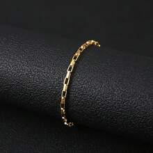 1 pièce Bracelet en acier inoxydable de couleur dorée, accessoire de jonc en acier de titane polyvalent et pour femmes - styles multiples - Multicolore - Voir 4