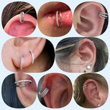 Anneaux de nez - Anneaux de nez en acier chirurgical 316L à double anneau, 14G/16G/18G/20G, bijoux de piercing au cartilage, septum, lèvre, hélix, rook, tragus, 8mm/10mm/12mm