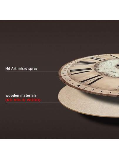 Retro Roman Numeral Wooden ative Wand Clock, Silent Non Ticking Living Room, Office, Cafe, Ho warming 10/12/14/16 Inch (No Battery Included) Birthday Graduation Room Klok Bedroom Dormitory Back To School Home view 9