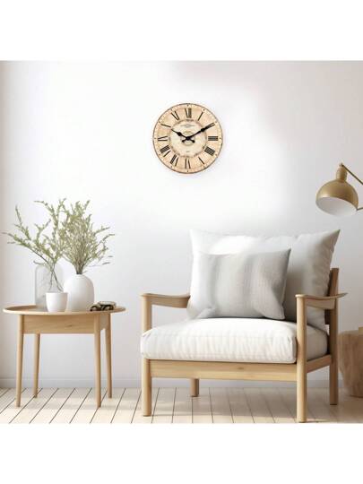 Retro Roman Numeral Wooden ative Wand Clock, Silent Non Ticking Living Room, Office, Cafe, Ho warming 10/12/14/16 Inch (No Battery Included) Birthday Graduation Room Klok Bedroom Dormitory Back To School Home view 2