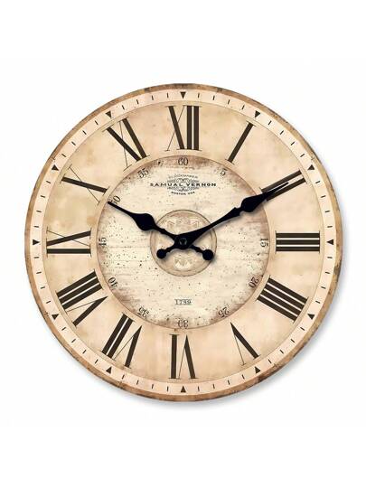 Retro Roman Numeral Wooden ative Wand Clock, Silent Non Ticking Living Room, Office, Cafe, Ho warming 10/12/14/16 Inch (No Battery Included) Birthday Graduation Room Klok Bedroom Dormitory Back To School Home