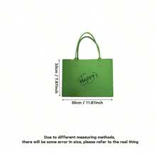1pc Felt Tote Bag, Versatile Felt Shopping Handbag For Commuting, Spacious & Stylish,Boho Vibes