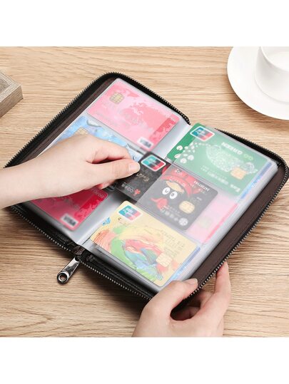 Ví đựng thẻ ID đa năng có khóa kéo dung lượng lớn và nhiều ngăn đựng thẻ Túi đựng thẻ quà tặng Giáng sinh, Lễ Tạ ơn, Ví đựng thẻ kinh doanh, Ví đựng thẻ tín dụng, Ví đựng thẻ ảnh cho nam, Ví đựng thẻ cho nữ