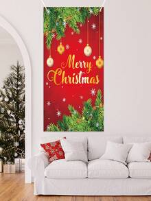 1 cái 59*122cm Biểu ngữ cửa Polyester họa tiết quả bóng cây thông Noel, Biểu ngữ treo chào mừng, Trang trí Giáng sinh vui vẻ cho gia đình, Vải phông nền trang trí biểu ngữ cửa Giáng sinh, Trang trí nền tường tiệc Giáng sinh mùa đông Biểu ngữ treo cờ, Quà tặng Giáng sinh Chúc mừng năm mới 2025 - Giáng sinh vui vẻ - Xem 5