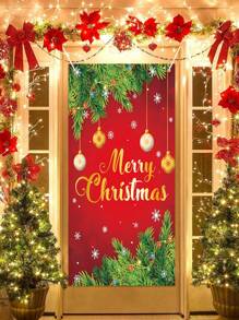 1 cái 59*122cm Biểu ngữ cửa Polyester họa tiết quả bóng cây thông Noel, Biểu ngữ treo chào mừng, Trang trí Giáng sinh vui vẻ cho gia đình, Vải phông nền trang trí biểu ngữ cửa Giáng sinh, Trang trí nền tường tiệc Giáng sinh mùa đông Biểu ngữ treo cờ, Quà tặng Giáng sinh Chúc mừng năm mới 2025 - Giáng sinh vui vẻ - Xem 1