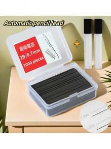 1000 支 0.5 毫米和 0.7 毫米自动铅笔芯替换芯，2B 级，含 2 个铅笔芯支架，高品质，大容量，方便携带