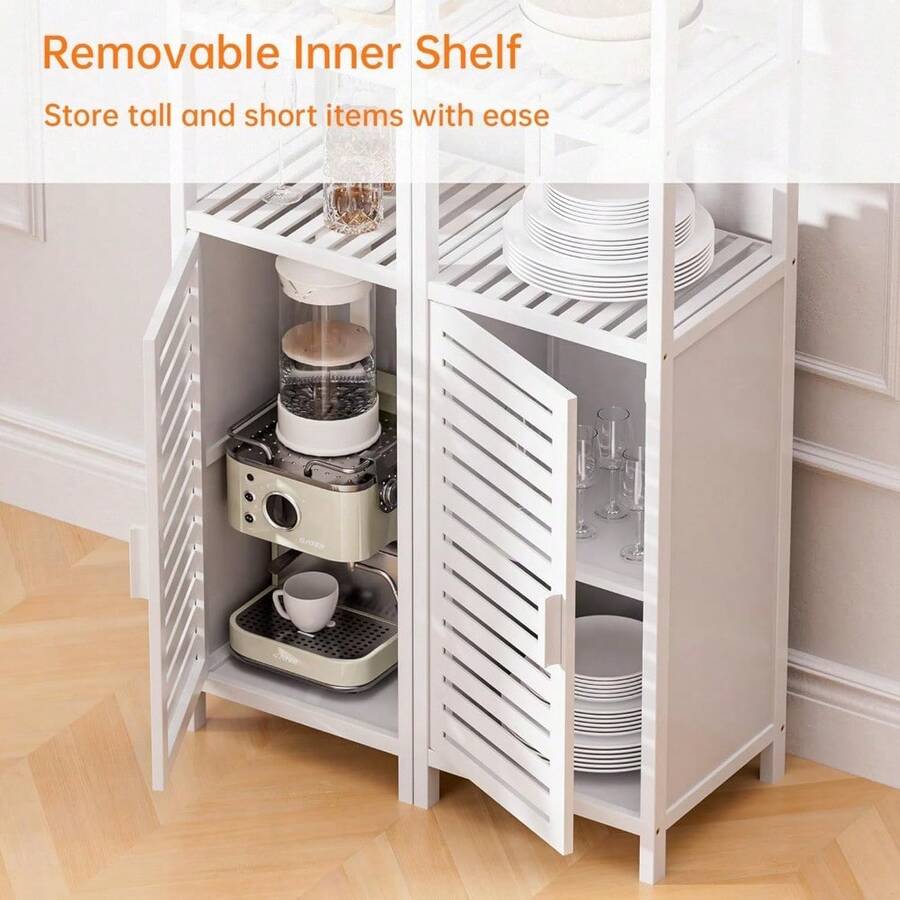 Bathroom Floor 6 Tier Tall Thin Linen Tower Storage