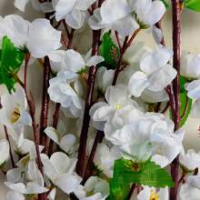 Little Lie Flower White Cherry Tree Artificial Flowers With Vase Column Decoration - 米色 - 查看 3