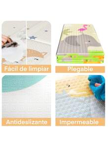 Baby And Child Play Mat 150 X 150 Cms, Double-Sided, Foldable, Reversible, Waterproof, Padded, Non-Slip Rug, Ideal Mat For Crawling And Early Stimulation. MOPI BABY. - 橘色 - 查看 7