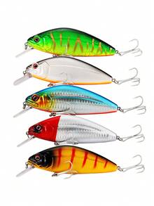 SOUGAYILANG 1 件装鱼饵小鱼钩漂浮人工鱼饵水面钓鱼饵鳟鱼诱饵彩色钓鱼配件 - 彩色 - 查看 2