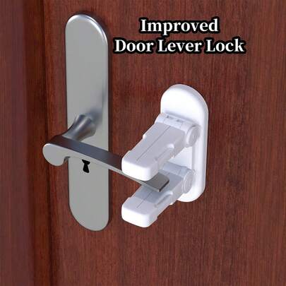 1pc/2pcs/3pcs Baby Security Door Lever Locks,Child Proof Doors And Handles Locks,Upgraded Child Door Handle Locks,Shower Family Decorations Gifts