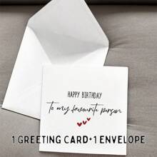 1/5 PCS, Happy Birthday To My Favourite Person, Birthday Card For Boyfriend, Girlfriend, Husband, Wife, Fiance, Romantic Birthday Card, My Soulmate Including Envelope