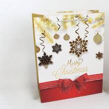 6 chiếc 40x31x12cm Giấy bìa cứng họa tiết bông tuyết ông già Noel Túi tote màu đỏ Túi trang trí quà tặng Giáng sinh Lễ tạ ơn Halloween Hoa - 02 - Xem 8
