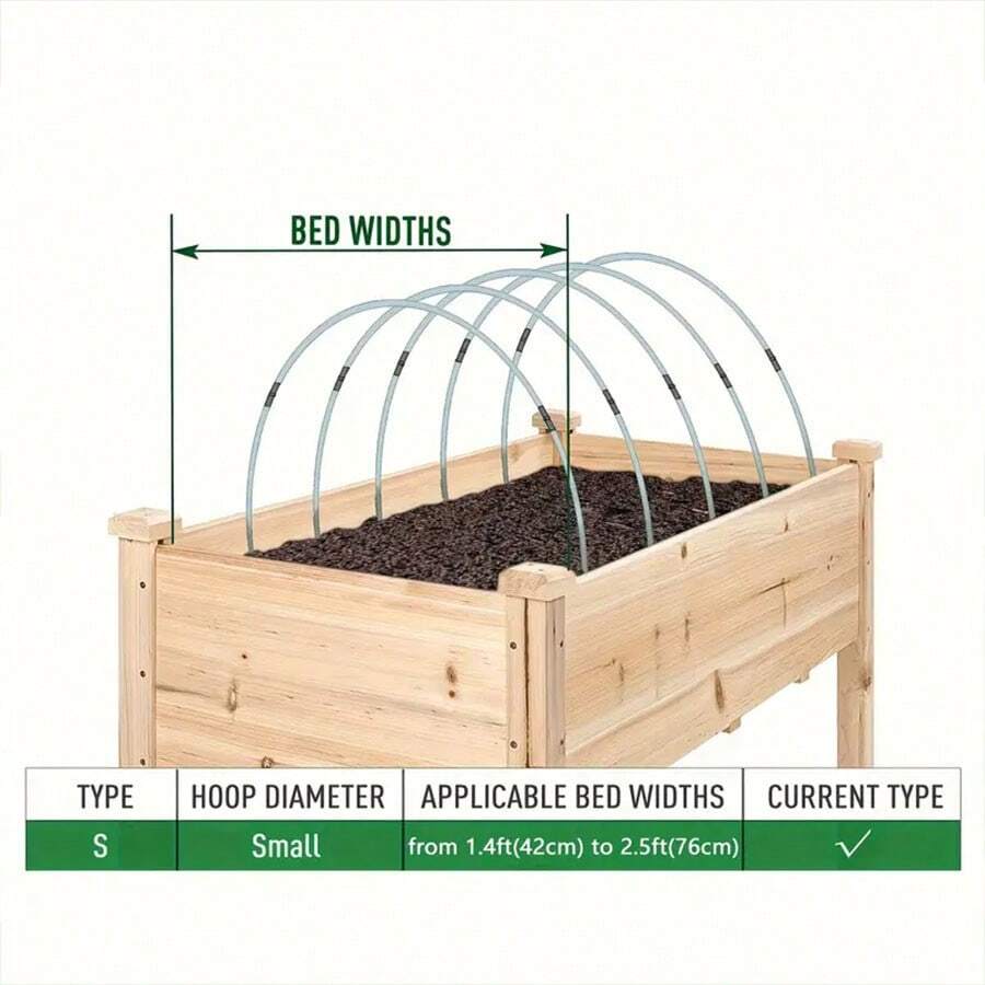 25 Pcs Garden Hoops, RustResistant Fiberglass Support Arches For