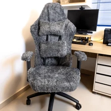 D Vieira Textil Decor Short Fur Gaming Chair Cover With Swivel Wheels - Xám - Xem 1