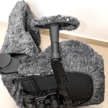 D Vieira Textil Decor Short Fur Gaming Chair Cover With Swivel Wheels - Xám - Xem 3