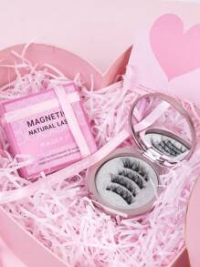 3 Pairs Magnetic False Eyelashes Kit With Mirror & Applicator Reusable Glue-Free Eyelashes Natural Manga Eyelashes Cat Eye Fluffy Faux Mink Eye Lashes With Tweezers Makeup Tool For Beauty, Travel, Daily Work,Halloween,Cosplay 7-14mm - 黑色 - 查看 7