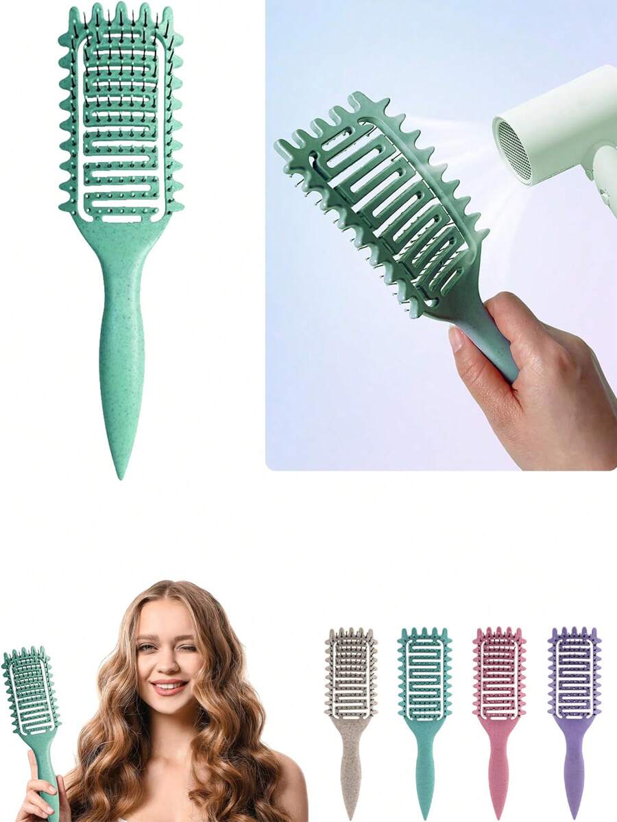 1 件卷发造型刷，2024 新款通风发刷，塑造和定义女性卷发，用于梳理和塑造的卷发造型刷，减少拉扯和卷发分离，打造明确的卷发，适合所有头发类型