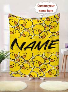 1pc Customizable Yellow Duck Name Blanket - Soft & Warm Flannel For Couch, Bed, Travel, Camping | Personalized Gift For Friends & Family,Christmas Blanket Gifts - Digital Print Comfort Breathable All-Season Multipurpose Office Dorm Nap Travel Camping Blanket Washable Cute Custom,Unique,Personalized Ideal Gifts For Family,Ideal Gifts For Friends Son,Daughter,Friends,Family Sofa,Bed,Car,Tea Room,Bedroom,Living Room,Bathroom,Dining Room, Breathable,Lightweight,Washable,Funny,Cute,Love,Soft,Comfortable,Elegant,Simple,Custom,Personalized,Unique,Ideal Gifts For Him,Ideal Gifts For Her,Him,Her,Boyfriend,Girlfriend,Dad,Mom,Family,Friends,For Anniversaries,For Mother's Day,For Birthdays,For Valentine's Day,For Graduation,For Father's Day,For Weddings,For Housewarming,Sofa,Bed,Car,Tea Room,Bedroom,Bathroom,Living Room,Dining Room - Multicolor - View 15