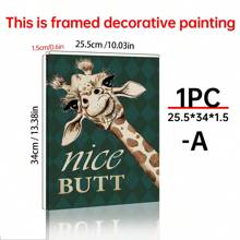 1入經典長頸鹿海報-有趣的動物臀部牆壁藝術品,用於臥室、客廳-帆布家居裝飾、房間裝飾、臥室裝飾-無框帆布印刷品 - 彩色 - 查看 16