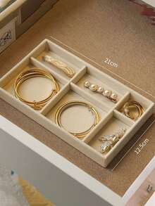 1 件/4 件/6 件珠宝收纳展示托盘，天鹅绒珠宝托盘，大容量分隔珠宝架，可堆叠珠宝收纳盒，适用于耳环、项链、手链、戒指、发夹 - 彩色 - 查看 13