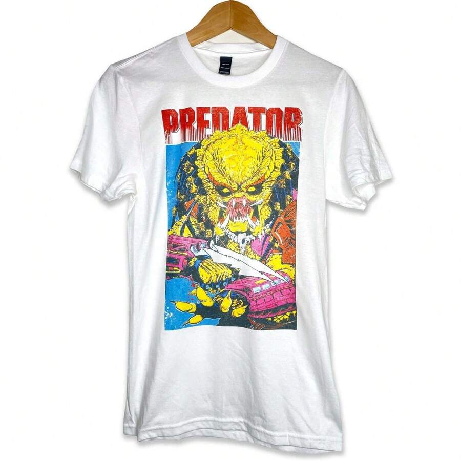 PREDATOR T-Shirt - 80s Vintage Movie - Predator Tee - White - View 1