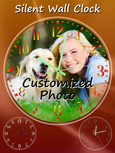 Custom 12" Silent Wall Clock - Personalized Photo Design, Ideal For Living Room, Bedroom, Office - Perfect Gift For Birthdays & Holidays (AA Battery Not Included) Gifts Graduation