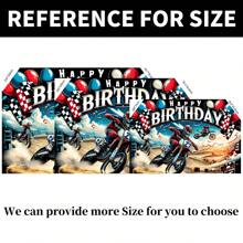 1 ST Cool Motorfiets Verjaardagsthema Feestdecoratie Achtergrondbanner, (210*150/150*100/100*75CM) Off-road raceballon Fotografie Achtergronddecoratie, Geschikt voor Verjaardagsfeestachtergrond, Doopfeestdecoratie Binnen- en Buitendecoratiebenodigdheden