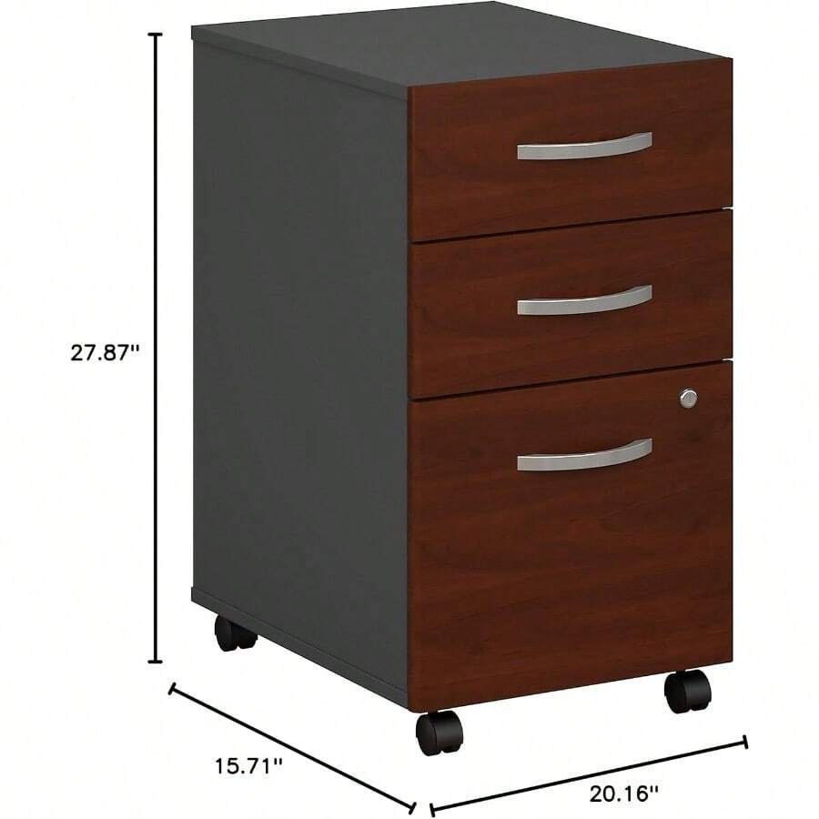 Series C 3 Drawer Mobile File In Hansen Cherry, Assembled
