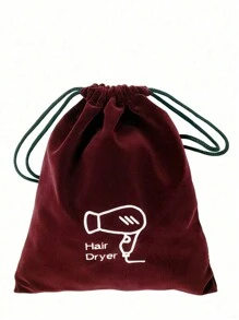 1 Pc Hair Dryer Bag 10.2''x 11.8'' Storage Organizer Bag For Hairdryer And All Hair Tools With Drawstring, Travel Hair Dryer Storage Bag Drawstring Design Black Polyester Rope Bag,Closet Organizer,Travel Portable Bag,Waterproof Pocket,Clothing Classified Hanging Bag Back To School Supplies