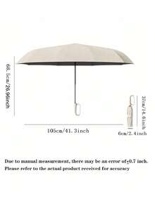1PC 10 Bone Automatic Buckle Oversized Fully Automatic Umbrella, Thickened And Reinforced Men's/Women's Foldable Sun Protection Umbrella For Both Rain And Sunshine | Foldable, Reinforced Thickened Sunshade & Student Umbrella(Pay Attention To The Size And Weight Of The Product)