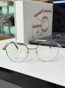 Women's 2 In 1 Clip-On Cat Eye Glasses Frame With Shiny Leg Modern 10169 - Màu xanh lam - Xem 4
