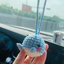onEternal Đồ trang trí treo tường hình cá voi xanh đáng yêu làm thủ công, thích hợp cho nội thất xe hơi, gương, túi xách - Màu xanh lam - Xem 7