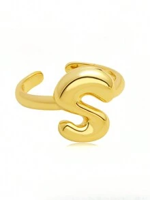 1 chiếc nhẫn 26 chữ cái tiếng Anh có thể điều chỉnh, dành cho nữ, chất liệu đồng, phù hợp để đeo hàng ngày, đi nghỉ và dự tiệc, quà tặng tùy chỉnh và cá nhân hóa cho ngày lễ, sinh nhật và kỷ niệm - nhẫn - Xem 47