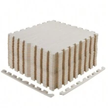 BingoPaw 12Pcs/Set Puzzle Mat Soft EVA Foam Floor Interlocking Rug Tiles Pads Non Toxic For Baby Infant Kids Toddler Crawling Playing DIY - 60 X 60 X 1.2 Cm - Màu be - Xem 4