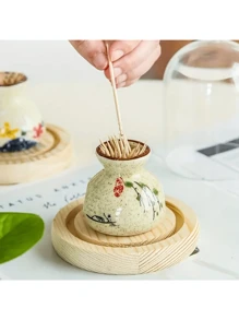 Charming Vintage Ceramic Toothpick Holder - Rustic Kitchen Decor For Families, Restaurants And Cafes - Multicolor - View 3