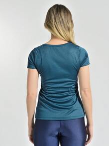 BABYLOOK WOMEN'S FITNESS T-SHIRT - Teal Blue - View 2