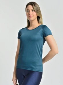 BABYLOOK WOMEN'S FITNESS T-SHIRT - Teal Blue - View 1