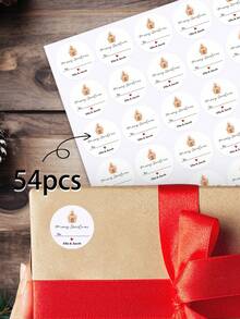 54/20pcs Personalized Custom Christmas Stickers, Custom Named Christmas Gift Stickers, Elegant Holiday Gift Packaging Labels, Custom Christmas Stickers Suitable For Holiday Party Gift Labels, Holiday Gift Packaging Stickers, Wedding Souvenir Label Stickers, Cookie Packaging Bag Stickers,Festive Calendar - Multicolor - View 15