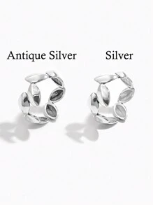 Vaerine 1 chiếc nhẫn có thể điều chỉnh hình chiếc lá bạc Sterling 925 sáng tạo, rộng rãi thời trang, phù hợp cho cả nam và nữ, món quà hoàn hảo cho các buổi hẹn hò, tiệc tùng và đeo hàng ngày - vòng điều chỉnh mở - Xem 2