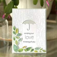 1 Piece Rainy Day Umbrella Background Frame Metal Cutting Die Cutting Die, Tool For DIY Scrapbook Album Decoration Embossed Paper Scrapbook Die Greeting Card Envelope Making - Silver - View 6