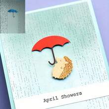 1 Piece Rainy Day Umbrella Background Frame Metal Cutting Die Cutting Die, Tool For DIY Scrapbook Album Decoration Embossed Paper Scrapbook Die Greeting Card Envelope Making - Silver - View 3