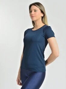 BABYLOOK WOMEN'S FITNESS T-SHIRT - Navy Blue - View 1