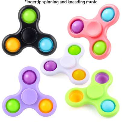 1 pieza Juguete antiestrés - Spinner de burbuja giratorio para dedos, juguete sensorial de burbujas apretables, regalo popular para reducir la ansiedad para el Día de San Valentín, Pascua, fiestas, premios en el aula, cumpleaños y Navidad (color aleatorio)