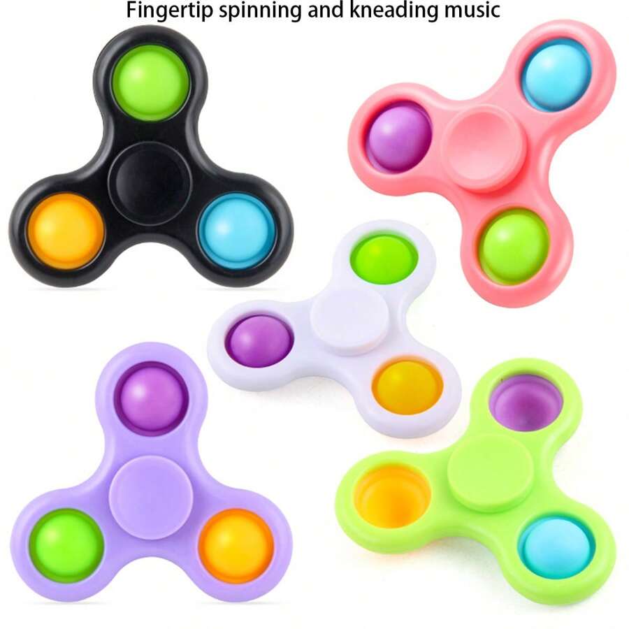 1 件减压玩具 - 可旋转手指泡泡旋转器，挤压泡泡感官玩具，流行的缓解焦虑礼物，适用于情人节、复活节、派对、课堂奖品、生日和圣诞节（颜色随机）