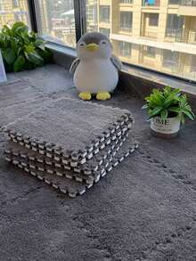 12块室内毛绒床可拼接地毯垫卧室客厅阳台等场景家用裁剪加绒 - 彩色 - 查看 6