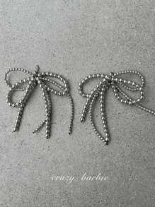 2pcs/Set Silver Metallic 3D Pearl & Butterfly Decor Shoe Clips, Removable Shoe Accessories For Dress, High Heels And Sneakers, Wedding Party DIY Decoration, Elegant Shoes Accessories For Spring Summer
