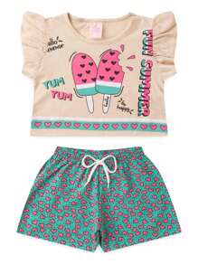 Fun Summer Children's Cropped Set - Off - Màu be - Xem 1