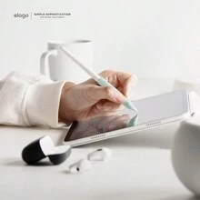 Elago 2 Pack Apple Pencil Grip For Apple Pencil Case 1st & 2nd Generation, Apple Pencil Accessories, Soft Silicone Grip, IPad Accessories, Multi-Color Options, Back To School, Gift For Friends, Family, Apple Pencil Cover Pink, Durable Silicone, Stylus Grip - Dark Grey & Green - View 3